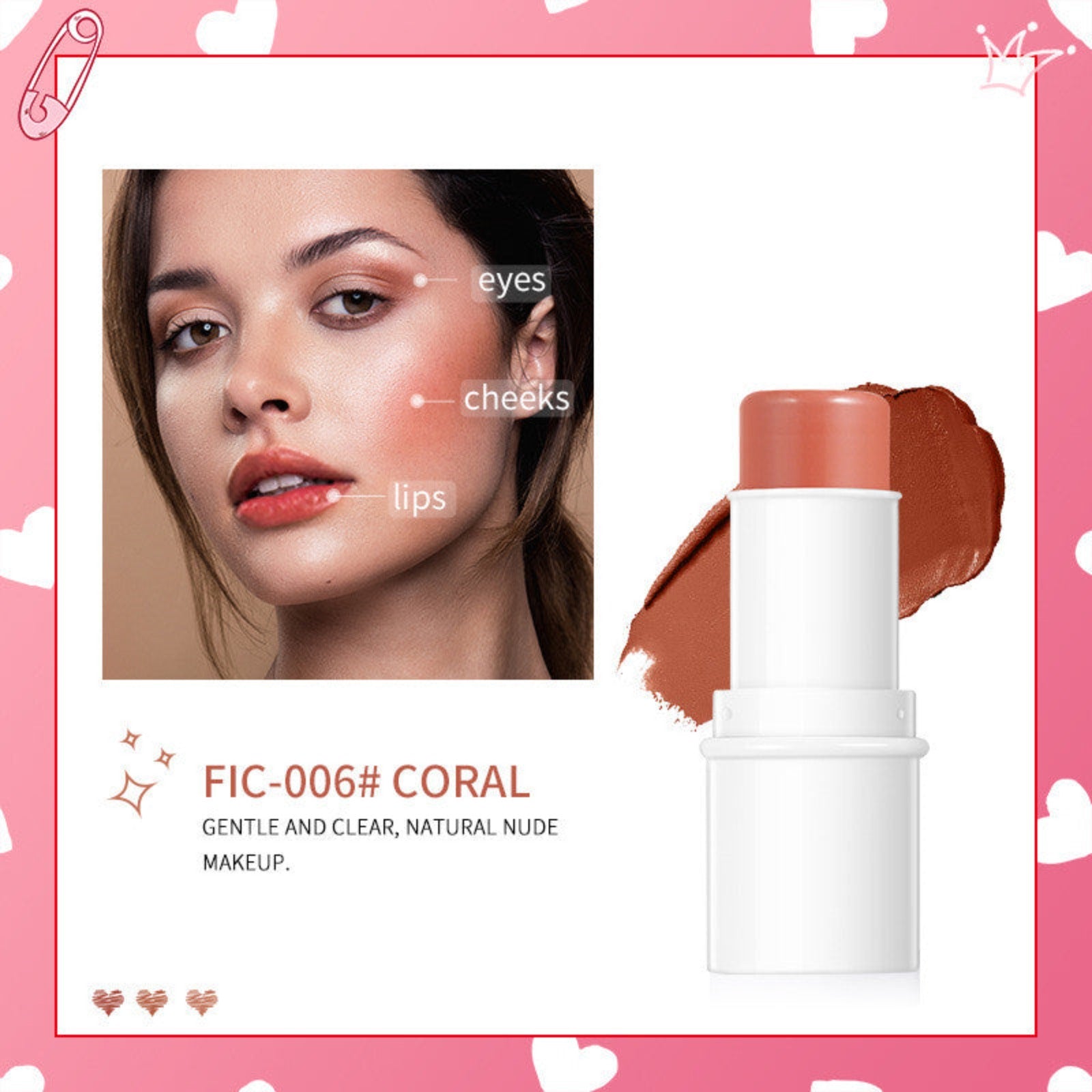 3-in-1 Makeup Stick: Highlighter, Blush, Lipstick, Contouring, Bronzer & More! LA ROSE BEAUTY