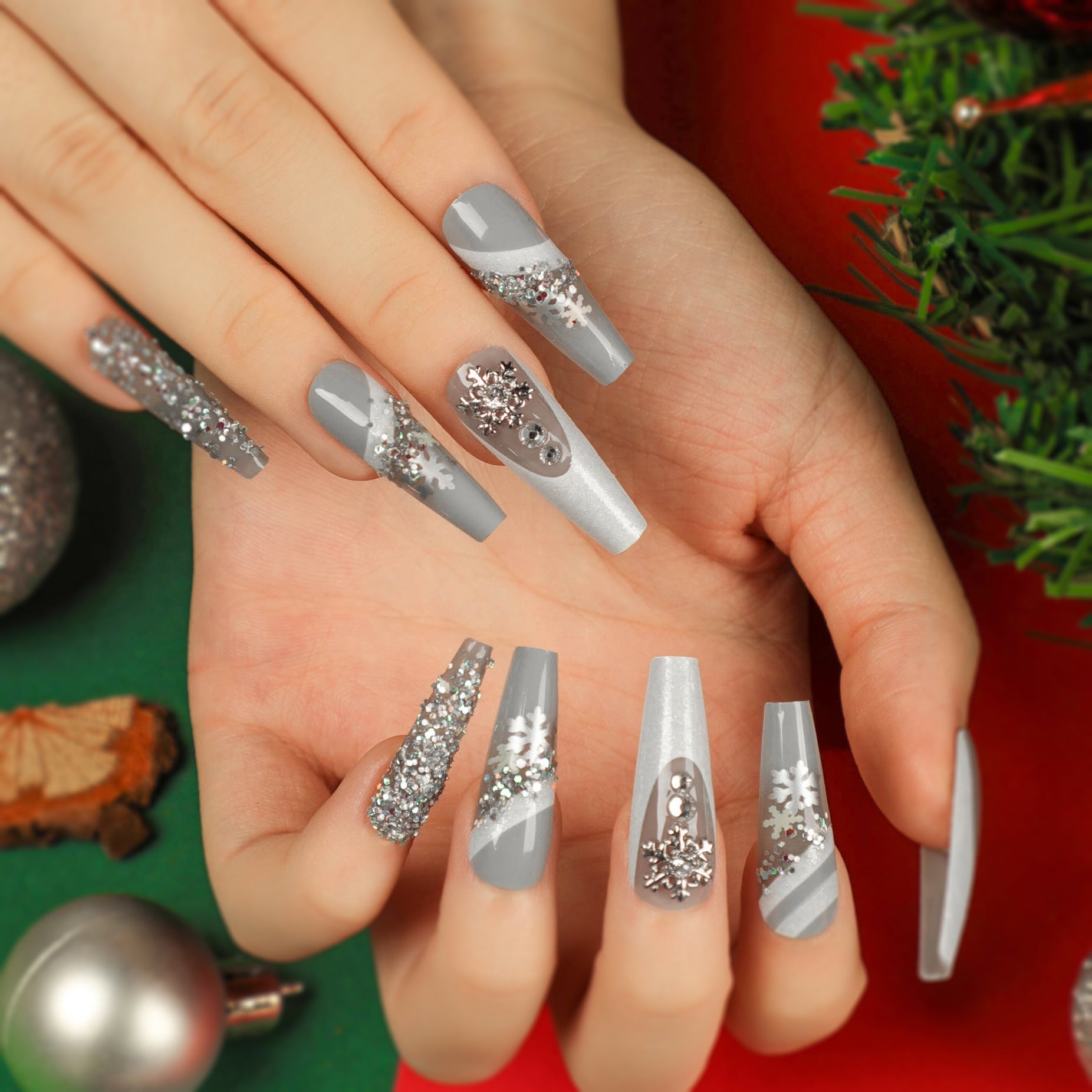 Christmas Wear Nail Tip Finished Product Removable LA ROSE BEAUTY