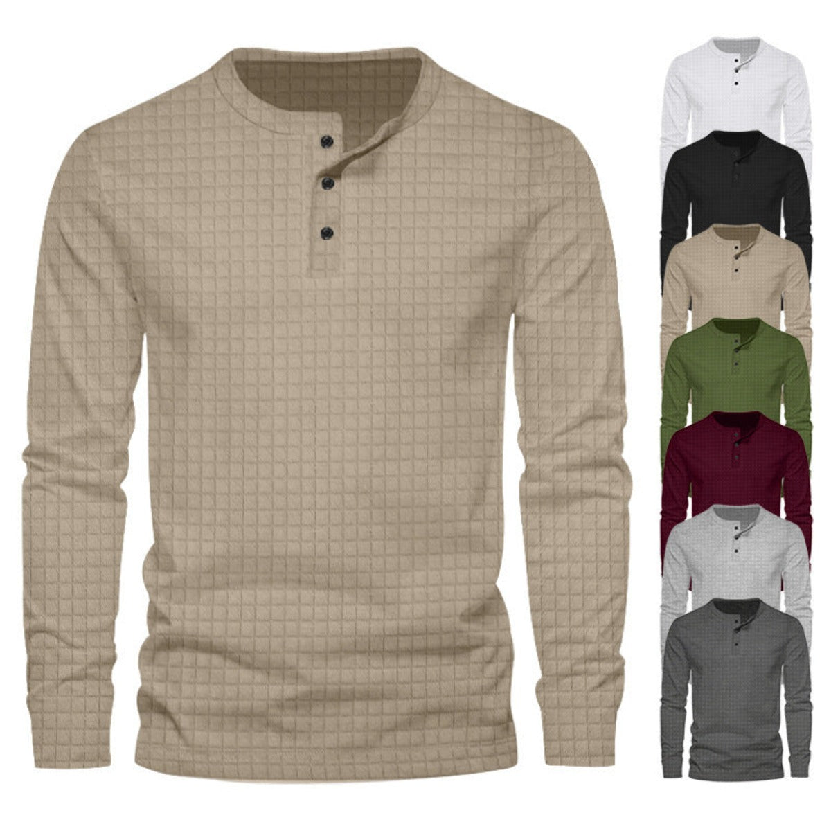 Solid Color Buckle Slim Pullover Sweater For Men LA ROSE BEAUTY